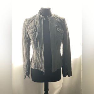 Michael Kors grey leather jacket, Size Medium